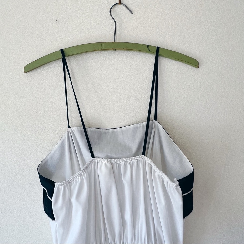 Vintage black and white tiered spaghetti strap midi dress‎ - Picture 6 of 7